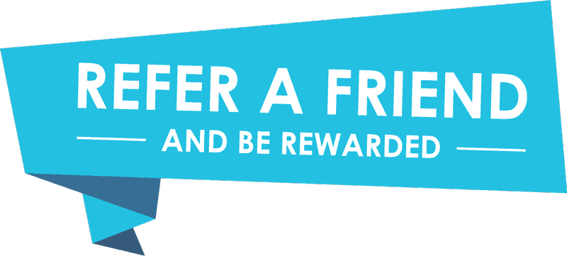 Refer a friend blue banner