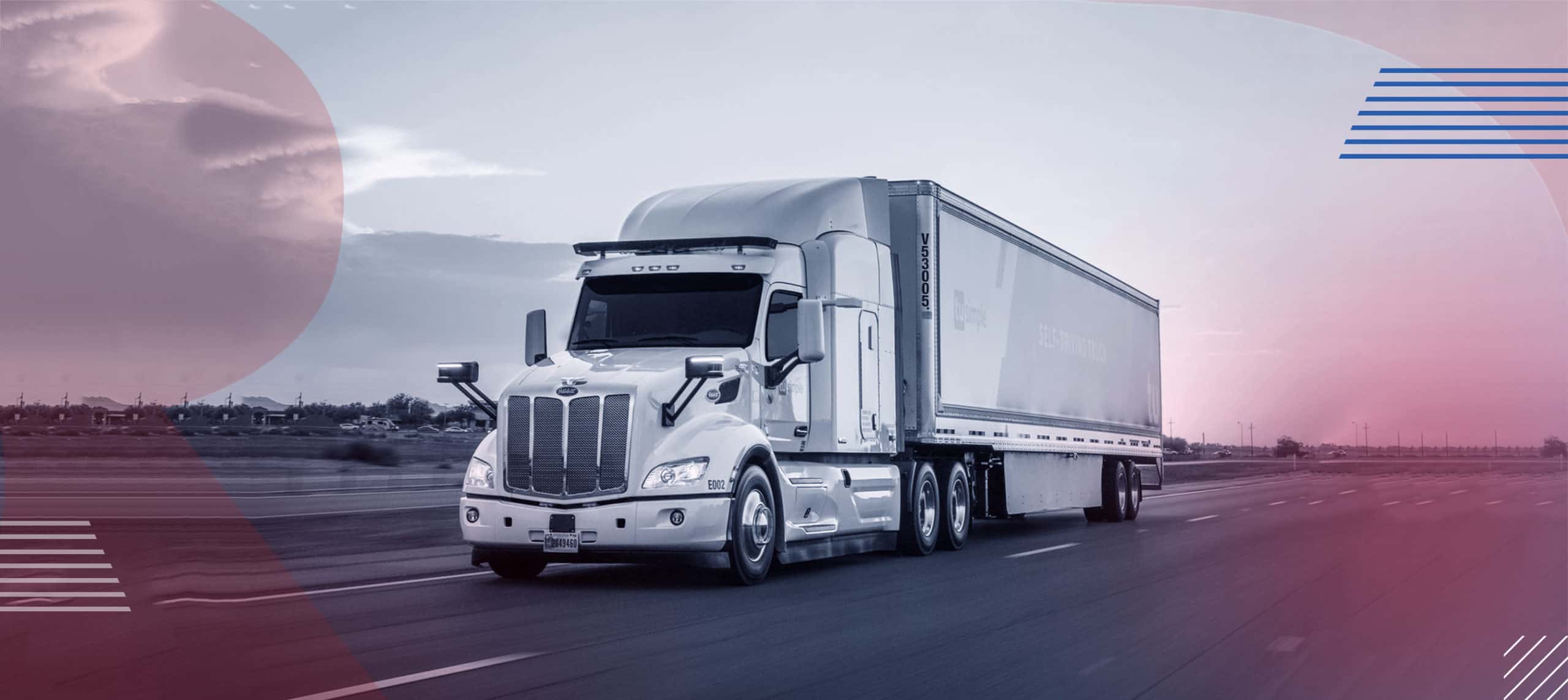 truck driving down highway