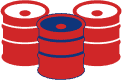 red storage tanks