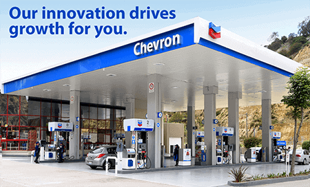 Exterior of a chevron gas station